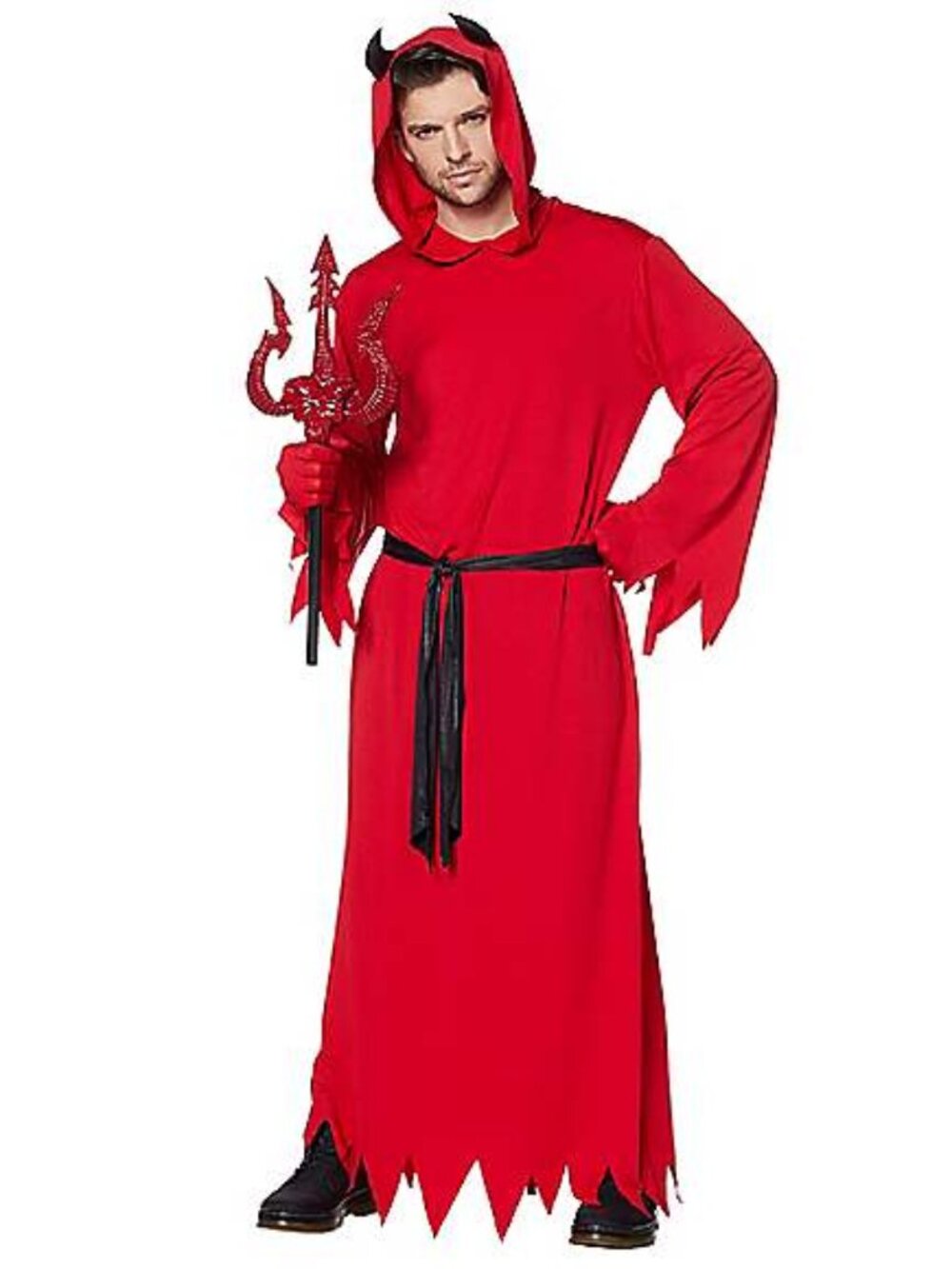 Devil Costume Adult Large X-Large Spirit Halloween Red Hooded Robe Halloween